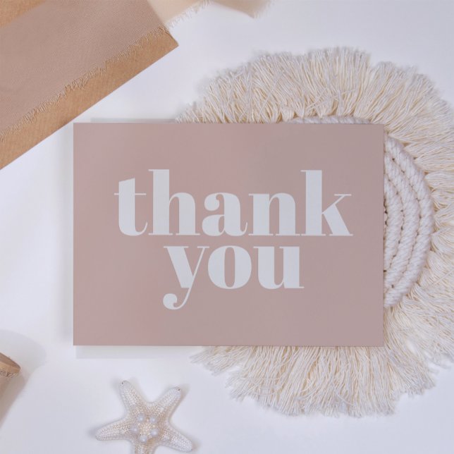 Pink Sandstone Typography Baby Shower Thank You Dankeskarte (Von Creator hochgeladen)