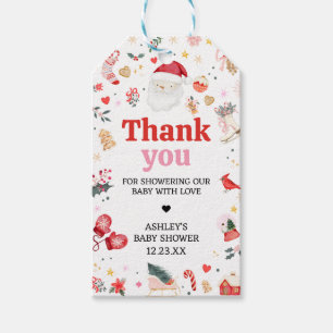 Pink Santa Baby Baby Dusche Fevor Tags Geschenkanhänger