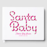Pink Santa Baby Christmas Baby Showbook Gästebuch<br><div class="desc">Mit diesem festlich rosa Gästebuch "Santa Baby" können Sie süße Erinnerungen genießen. Dieses Hardcover-Gästebuch mit spielerischen Bonbons und personalisierten Veranstaltungsdetails eignet sich hervorragend, um warme Wünsche, elterliche Ratschläge oder Vorhersagen Ihrer Gäste aufzuzeichnen. Eine charmante Touch für Ihre Babydusche zum Thema Urlaub, die sich in den kommenden Jahren als wertvolles Mémento...</div>