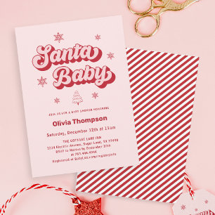 Pink Santa Baby Weihnachtsdusche Einladung
