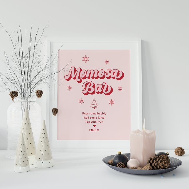Pink Santa Baby Weihnachtsdusche Momosa Bar Poster (Von Creator hochgeladen)