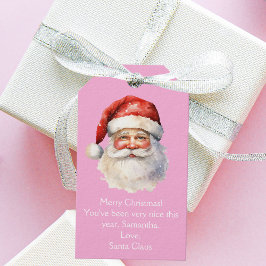 Pink Santa Claus Custom Girls Weihnachts-Party Geschenkanhänger