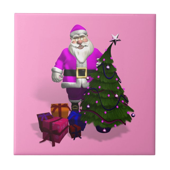 Pink Santa Claus Fliese (Vorderseite)