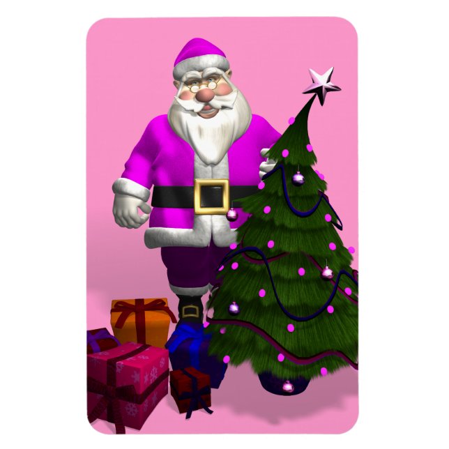 Pink Santa Claus Magnet (Vertikal)