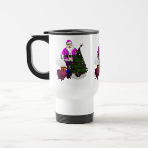 Pink Santa Claus Reisebecher
