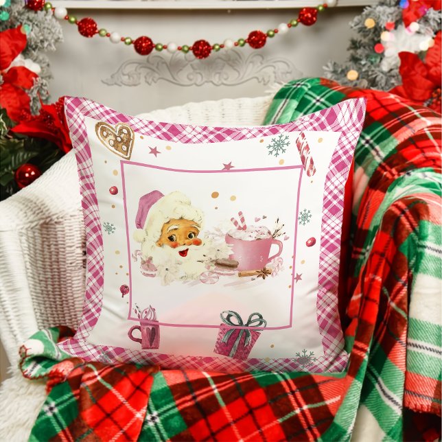 Pink Santa Claus Weihnachts-Muster wirbelkissen Kissen (Von Creator hochgeladen)