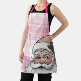 Pink Santa Kariert Weihnachten Schürze
