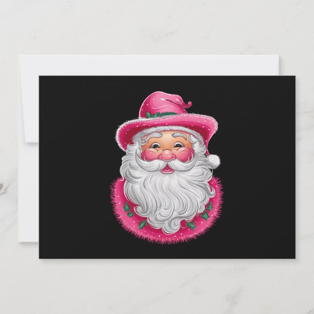 Pink Santa Retro Weihnachten Matching Family Party (Vorderseite)