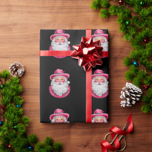 Pink Santa Retro Weihnachten Matching Family Party Geschenkpapier