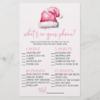 Pink Santa Was ist in Ihrem Telefon Baby Duschgame