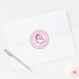 Pink Santa's Workshop Siegel Girls Geschenksticker Runder Aufkleber