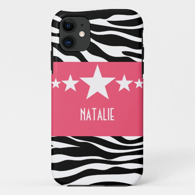Pink Sassy Star Zebra BT iPhone 5 Fall Case-Mate iPhone Hülle (Rückseite)