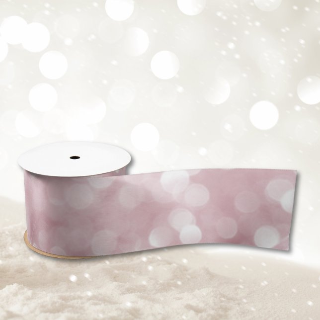 Pink Satin Ribbon Bokeh Pattern Satinband (Elegant Pink Bokeh Ribbon for Christmas Gift)