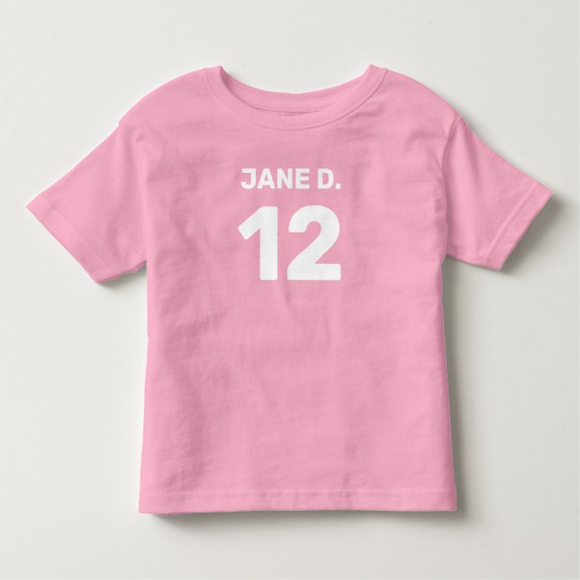 Pink-Säugling (vorne und hinten) individuell einst Kleinkind T-shirt (Vorderseite)