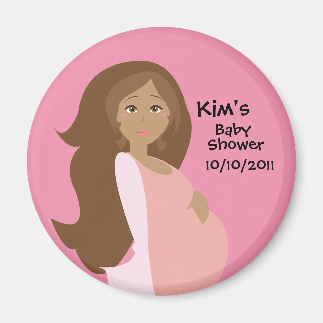 Pink Save the Date Baby Showmagnet Magnet (Vorne)