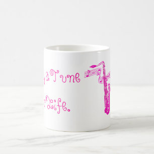 Pink Saxophon & Notes Spielen Sie ein Stück für Le Tasse