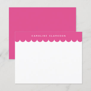 Pink Scallop Border Modern Stationer Notizkarte Einladung