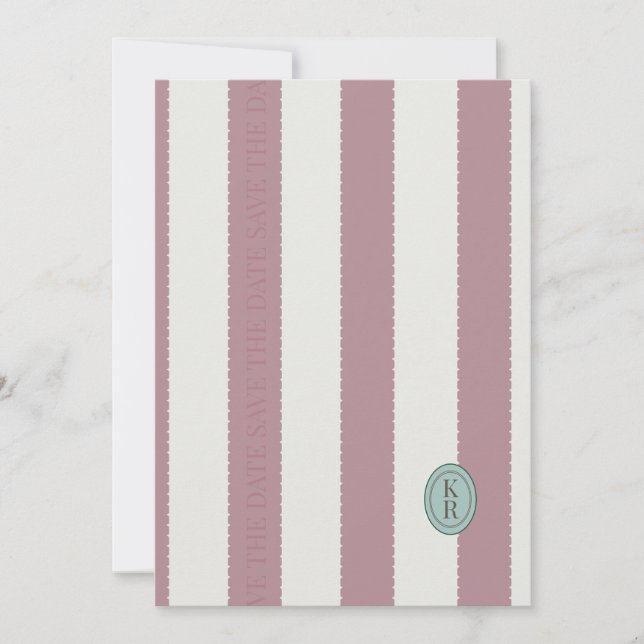Pink Scallotion Edge Save the Date Einladung (Vorderseite)