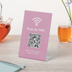 Pink Scan for WiFi Custom QR code Beruflich Sockelschild