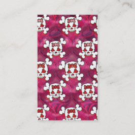 Pink-Schädel und Herzen Visitenkarte