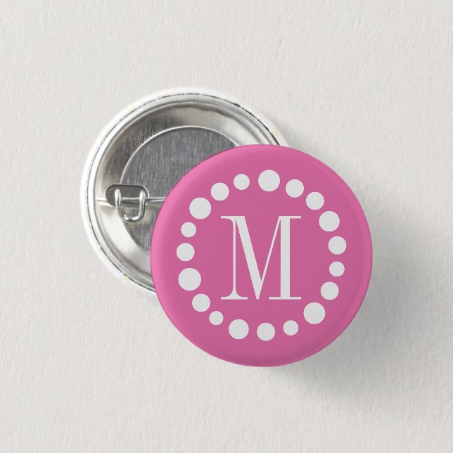 Pink-Schaltfläche für Monogramm Button (Vorne & Hinten)