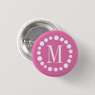 Pink-Schaltfläche für Monogramm Button