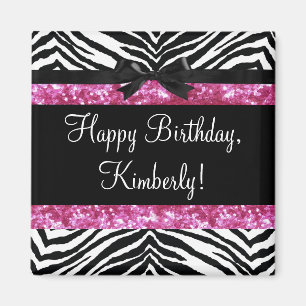 Pink-Scheinzebra-Girly Mädchens Magnet