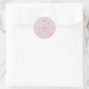 Pink Schleife Coquette Geburtstag Runder Aufkleber