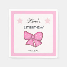 Pink Schleife Mädchen Kinder 1. Geburtstag