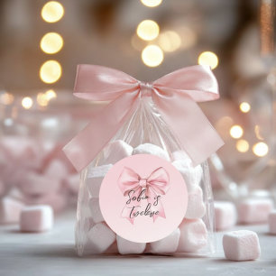 Pink Schleife Zwölfter Geburtstag Runder Aufkleber
