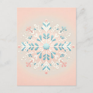 Pink-Schneeblume-Charm-Baby-Mädchen-Party-Einladun Postkarte