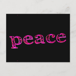 Pink/Schwarz-Friedens-Postkarte Postkarte