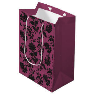 Pink-schwarz-gotische Blume Muster Halloween Mittlere Geschenktüte