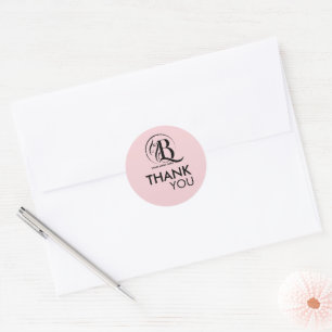 Pink Schwarz Ihr Logo Danke Runder Aufkleber