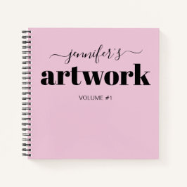 Pink Schwarz Personalisiert Sketchbook Ihr Name Notizbuch