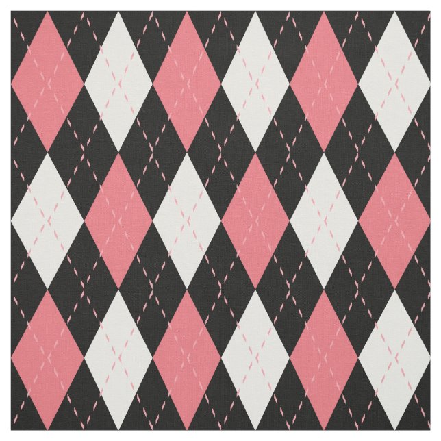 Pink Schwarz-Raute-Muster Stoff (Muster)