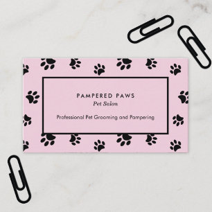 Pink-Schwarze Pfotenabdrücke Professionelles Pet-S Visitenkarte