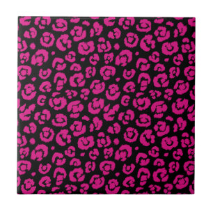 Pink-schwarzer Leopard-Druck Fliese