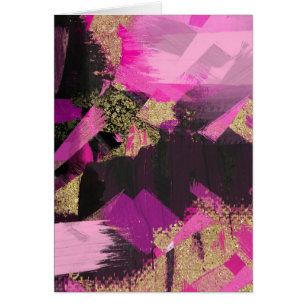 Pink Schwarzes Gold Glitter Moderne Pinsel Glam Gr