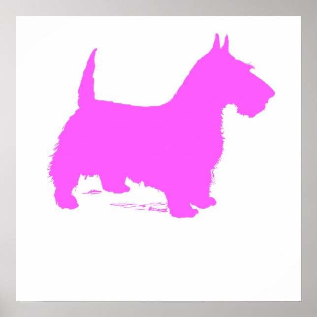 Pink Scottie Silhouette Poster (Vorne)