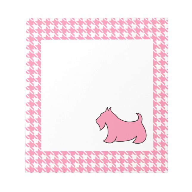 Pink Scottish Terrier School Notepad Geschenk Notizblock (Vorderseite)