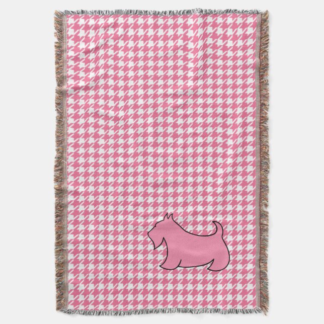 Pink Scottish Terrier Scotty Dog Bedroom Blanket Decke (Vorderseite Vertikal)