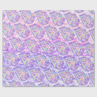 Pink Scribble Niedlich Girly Dragon Wyvern Inugami Geschenkpapier