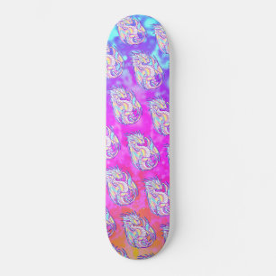 Pink Scribble Niedlich Girly Dragon Wyvern Inugami Skateboard