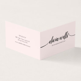 Pink Script Calligraphy Aftercare Instruktion Visitenkarten