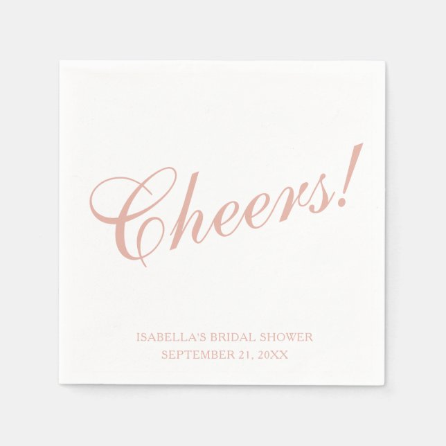 Pink Script Cheers! Brautparty Wedding Custom Serviette (Vorderseite)