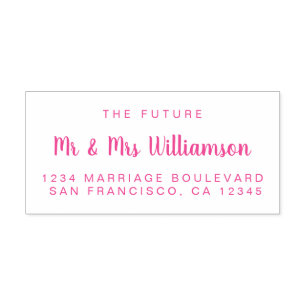 Pink Script Future Mr. Wedding Rücksendeadresse Permastempel