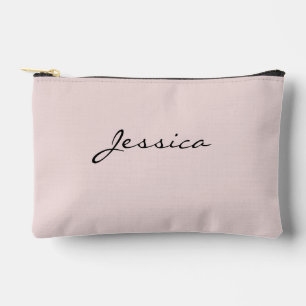 Pink Script Name Minimal Modern Travel Cosmetic Zubehörtasche