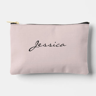 Pink Script Name Minimal Modern Travel Cosmetic Zubehörtasche