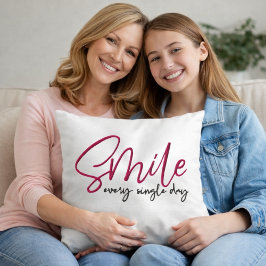 Pink Script Silver Glam Motivational Throw Pillow Kissen